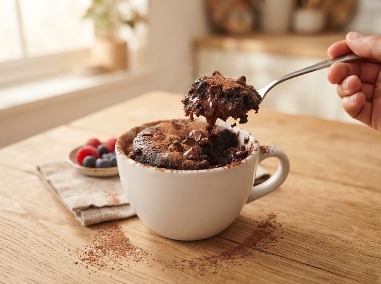 Brownie proteico en taza